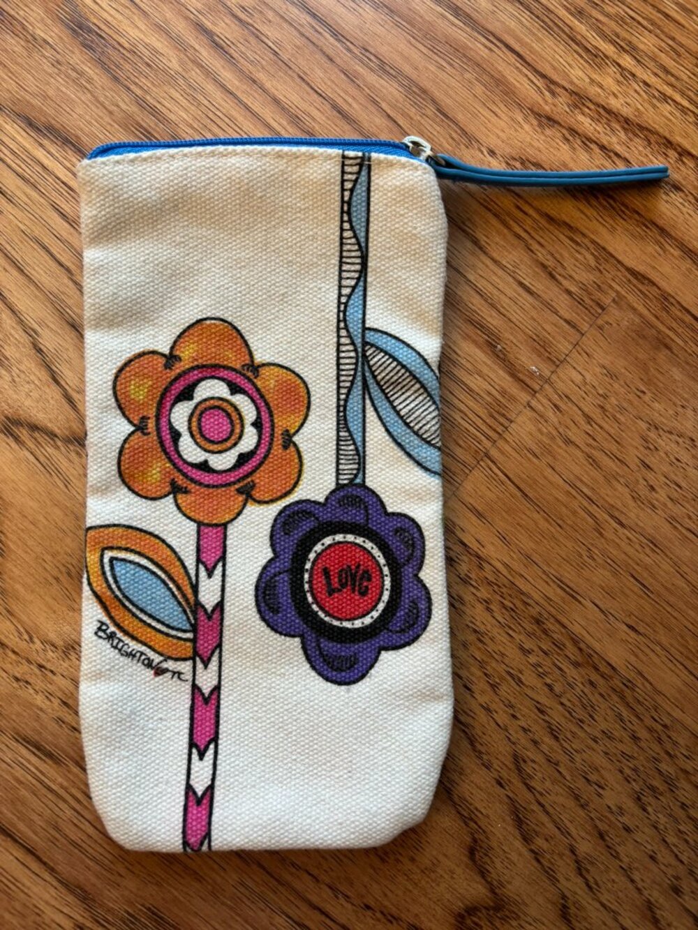 NEW! Brighton Love Groove II Floral Print Colorful Art Zip Top Sunglasses Case - Picture 2 of 3
